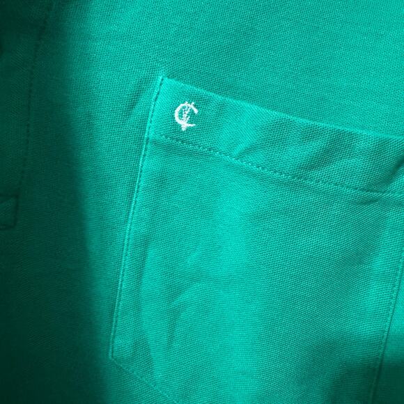 Criquet Polo Shirt Mens Large Kelly Green Short Sleeve Pima Cotton Golf Stretch - Picture 4 of 7